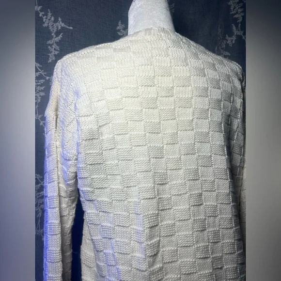 Vintage Gap 90s White Textured Knit Sweater Small Cozy Minimalist - Picture 12 of 15